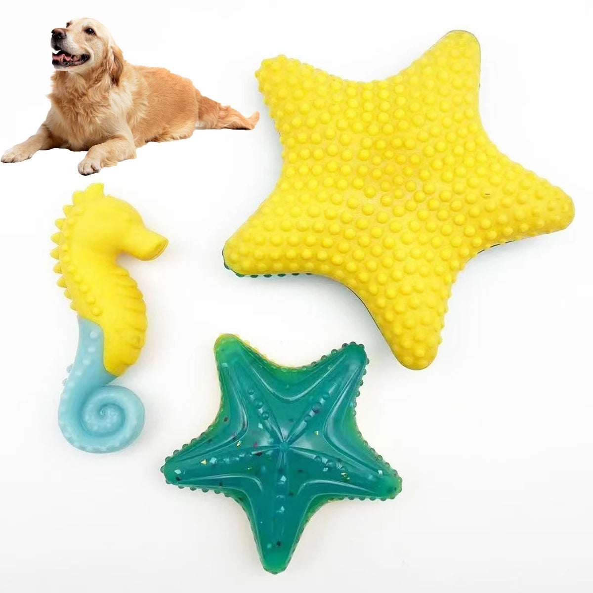 Pet dog toys can be flushed and frozen in summer, glow in the dark, float in water, and are reusable rubber pet toys