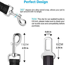 Reflective Dog Car Seat Belt - Adjustable Nylon Pet Tether - Safe Vehicle Travel Harness