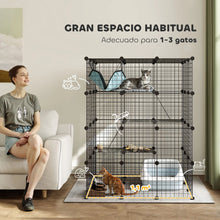 Large Indoor Cat Cage – 4-Level Cat Playpen with Platforms, Doors & Wheels, 105 × 105 × 140 cm
