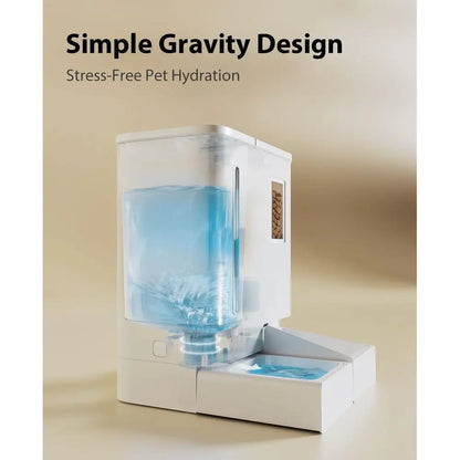 Automatic Cat Feeders, 4L Cat Water Dispenser, 2 in 1 Timed Dog Feeders, Automatic Pet Feeder and Waterer with 10s Voice Record