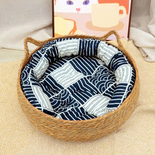Rattan Katzenkorb mit Kissen – Warmer Schlafplatz für Katzen und Kätzchen