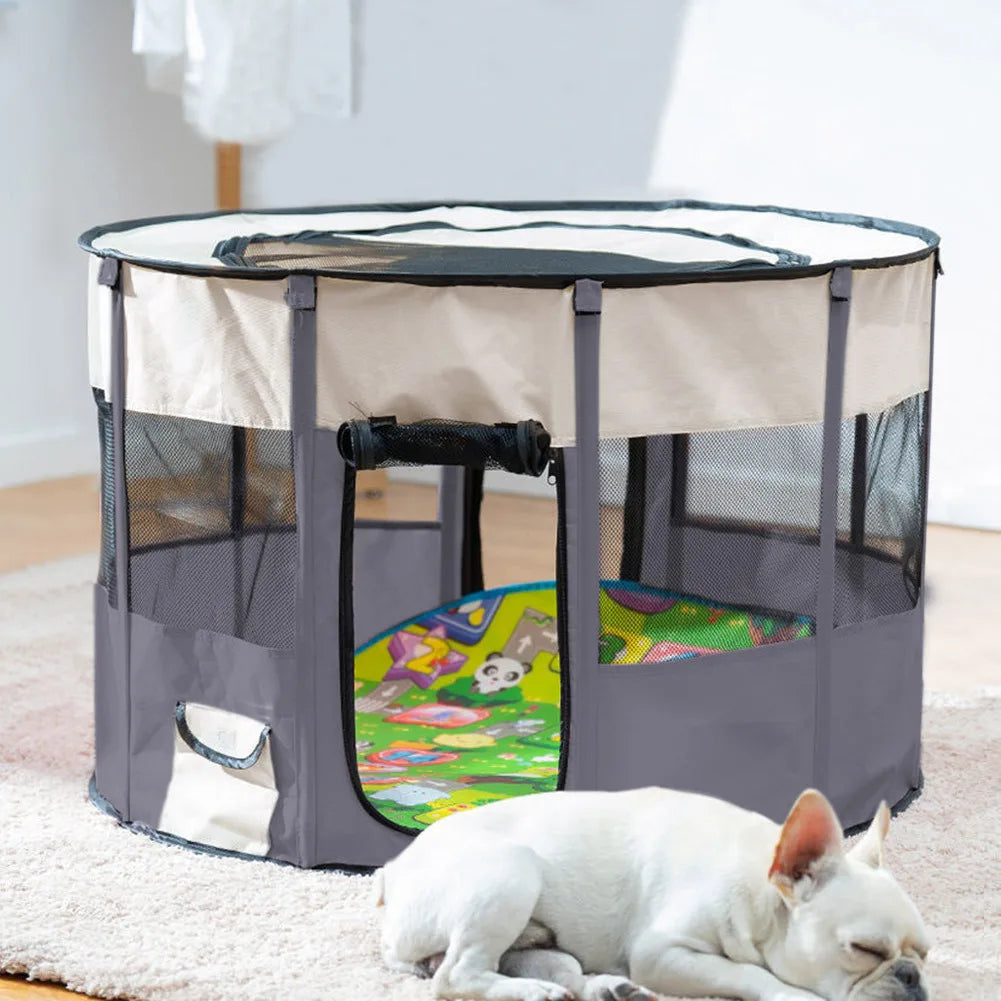 Foldable Pet Tent – Portable Cat & Dog Playpen, Travel Shelter & Whelping Tent for Pets