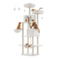 Feandrea scratching post Large, 206 cm High, XXL Cat Tree, with 13 Scratching Pillars, 2 Platforms, 2 Caves Basket hammock Plush balls