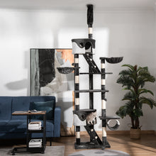 Floor to Ceiling Cat Tree – Adjustable 240–260 cm Cat Tower with Scratching Posts