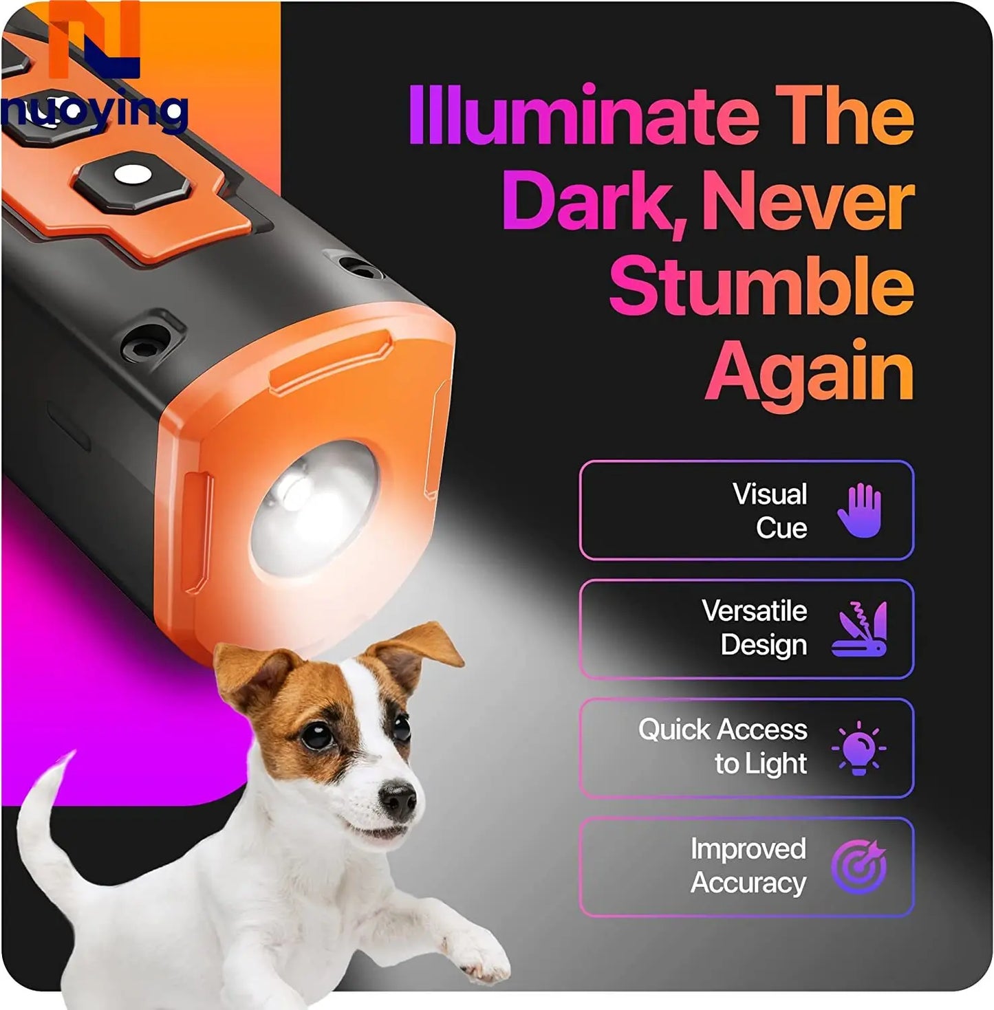 Ultrasonic Dog Training Device Rechargeable Anti Bark Deterrent with LED Light Stop Barking Repeller for Small Medium Large Dogs