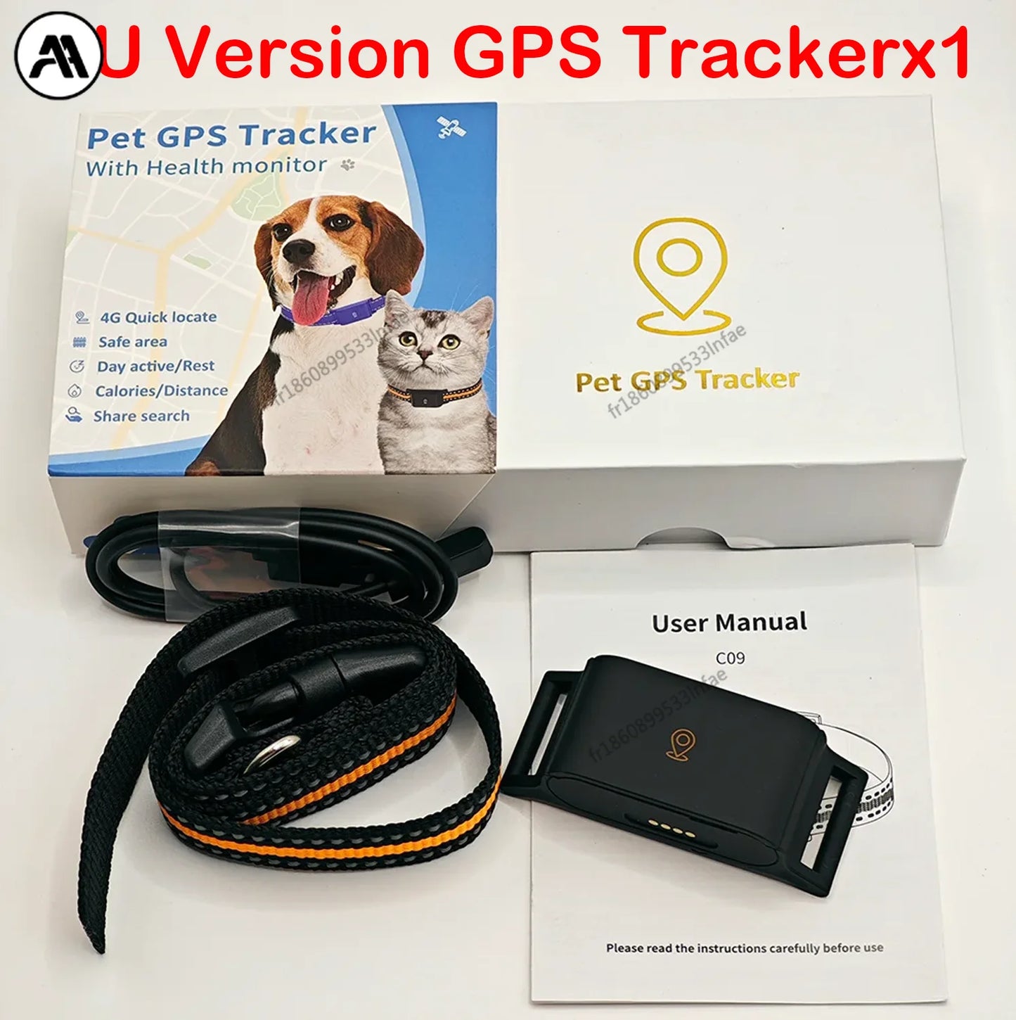 IP67 Waterproof 4G GPS Tracker for Dogs & Cats – Mini Real-Time Anti-Lost Pet Locator, Fashion Smart Collar