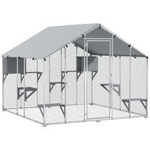 Large Outdoor Cat Enclosure – Weatherproof Cat Cage with 2 Houses, 7 Platforms & UV-Resistant Roof