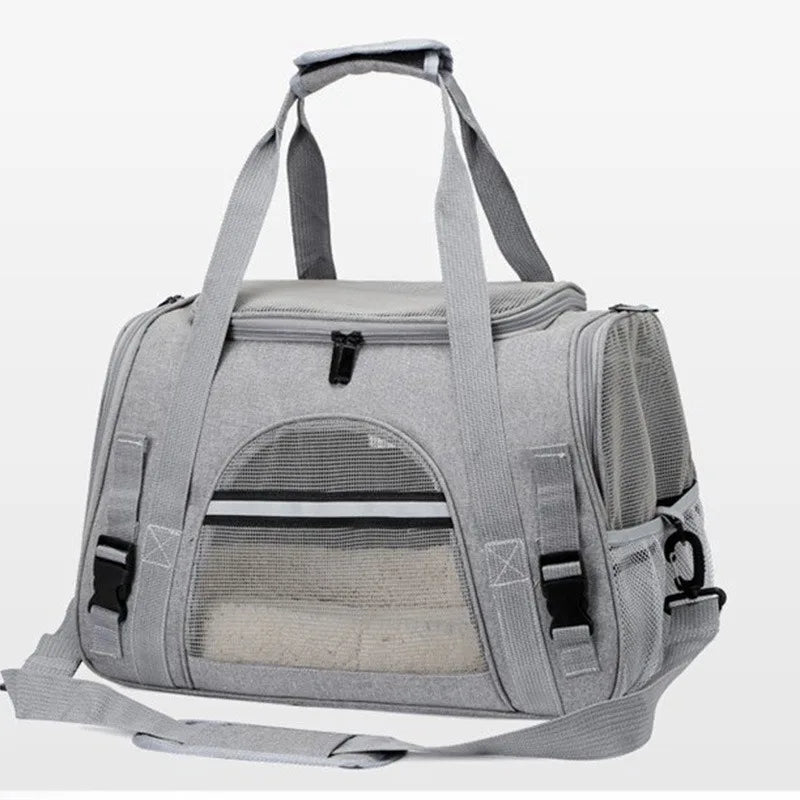 Pet carrying bag, approved by the airline, suitable for cats and dogs under 20 pounds. Soft cat carrying bag with cushion for tr