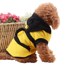 Bee Pet Puppy Coat - Fleece Hoodie Halloween Cosplay Costume for Dogs Cats Sweater