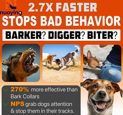 Ultrasonic Dog Training Device Rechargeable Anti Bark Deterrent with LED Light Stop Barking Repeller for Small Medium Large Dogs