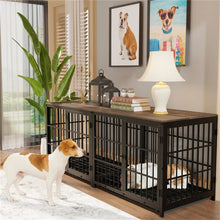 Large Wooden Dog Crate - Furniture Style Pet Kennel with 3 Doors