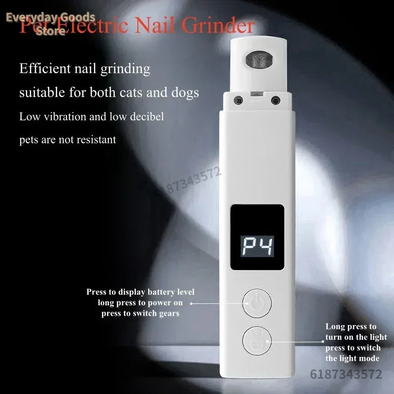 Painless USB Charging Dog Nail Grinders Rechargeable Pet Nail Clippers Quiet Electric Dog Cat Paws Nail Grooming Trimmer Tools
