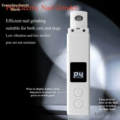 Painless USB Charging Dog Nail Grinders Rechargeable Pet Nail Clippers Quiet Electric Dog Cat Paws Nail Grooming Trimmer Tools