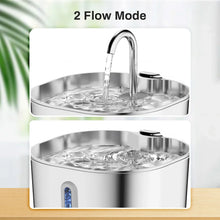 Cat Water Fountain 2.2L Stainless Steel — Artesian Flow, Ultra-Quiet Pump & Filter