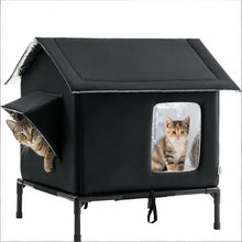 Elevated Pet House-Bed Moisture-Proof Design Cat House Weatherproof for Indoor or Outdoor Use Fits Small or Medium Pets