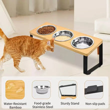 Pet Bowl Stand - Elevated Stainless Steel Feeding Rack for Cats Dogs Detachable Anti-Slip