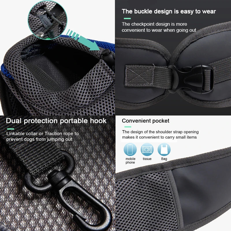 Pet Carrier Sling – Breathable Oxford Shoulder Bag for Small Dogs, Cats & Puppies
