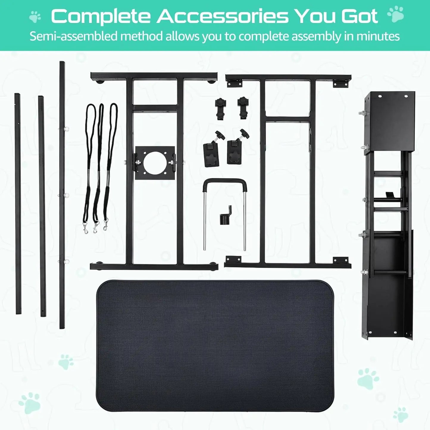 350Lbs Heavy Duty Hydraulic Dog Grooming Table Non Slip Adjustable Overhead Arm Step Pole For All Dogs Professional Pet Supplies