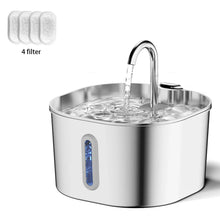 Cat Water Fountain 2.2L Stainless Steel — Artesian Flow, Ultra-Quiet Pump & Filter