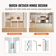 Dog Gate Freestanding Pet Gate 3 Panels Foldable for Narrow Passageways Expandable Dog Barrier