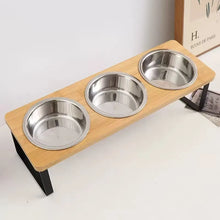 Pet Bowl Stand - Elevated Stainless Steel Feeding Rack for Cats Dogs Detachable Anti-Slip