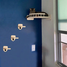Katzen Kletterwand mit Hängematte – Wandmontierter Eck-Kratzbaum mit Stufen