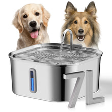 7L Stainless Steel Pet Water Fountain — Large Capacity Dispenser for Multiple Cats & Dogs