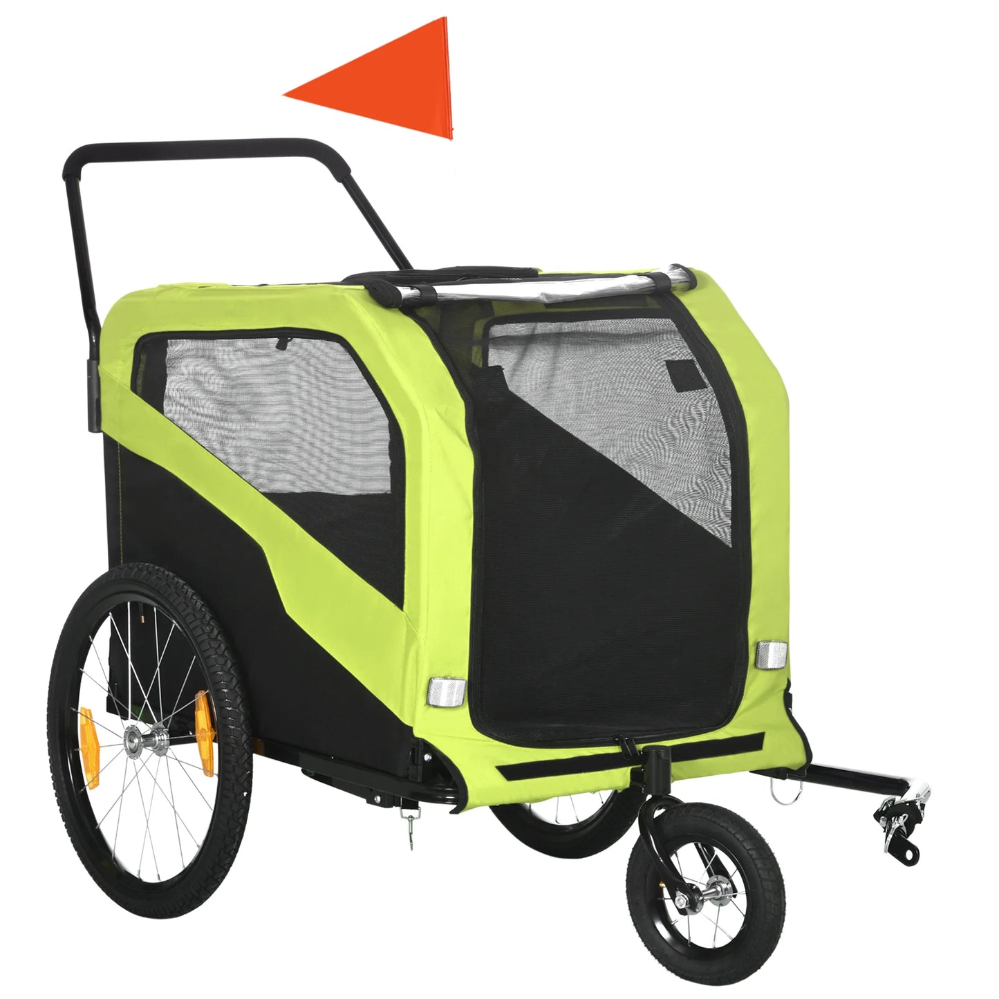 PawHut 2 in 1 Dog Bike Trailer Pet Stroller for Large Dogs W/ Hitch