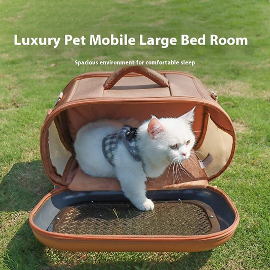 Large Capacity Pet Carrier Backpack With Breathable Side Mesh Escape Proof Design For Cats Summer Winter Use