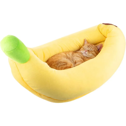 Banana Shaped Pet Nest for Cats And Dogs, Universal Detachable And Washable, Winter Warm Sleeping Pad for Small Dogs And Cats, Comfortable Sleeping Nest S-XL