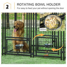 Outdoor Dog Kennel – Weatherproof Dog House with Rotating Bowl Holders & UV-Resistant Cover