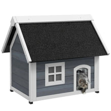 Outdoor Cat House – Weatherproof Wooden Cat Shelter with Elevated Feet, Openable Roof & Three Doors