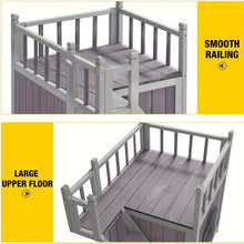 X-ZONE Wooden Dog House Outdoor And Indoor, Feral Pet Houses with Stairs for Dogs Insulated