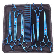 Dog Grooming Scissors Kit 7" 6.5" Stainless Pet Curved Scissors Thinning Scissors Straight Shears