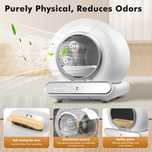 Smart App Control Automatic Cat Litter Box 65L Large Capacity Self Cleaning Odor Removal Safety Protection Electric Cat Toilet Indoor Pet Cat Waste Cleaner