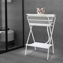 Foldable Pet Bathtub – Dog & Cat Bath Tub with Stand, Drainage Tube, Safety Belt & Storage Shelf