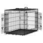 Feandrea Dog Crate Dog Cage, 42 inch Foldable Puppy Pet Cage Puppy Dog Crates Training Cage with 2 Doors,Black