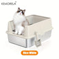 Super Large XL Stainless Steel Litter Box With Lid High Side Closed Large Litter Box Suitable For Large Small Cats With Scoop