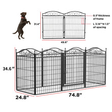 Heavy Duty Dog Playpen - 8 Panel Metal Pet Exercise Pen with Door