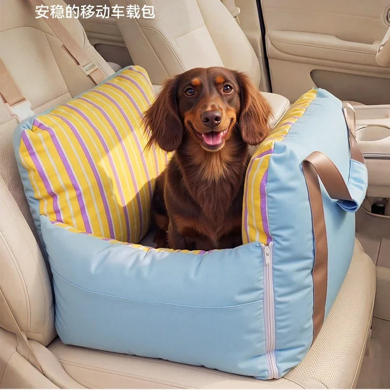 Pet Car Bed for Small Dogs & Cats – Soft Portable Travel Seat Bed