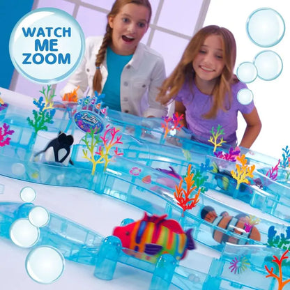 Adams Zhu Zhu Pets Aquarium Starter Playset WITH Fish Electronic LandSwimming Pets for Kids MessFree Fun Toy Build Your Aquariu