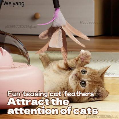 Electric UFO Cat Teaser, Smart Interactive Cat Toy, Replaceable Feather & Bell, Training Entertainment Pet Supplies