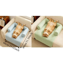 Pet Bed Mat Breathable Dog Cooling Mat Detachable Comfortable Dog Sofa Cushion Non-Slip with Pillow Pet Summer Pad Pet Kennel