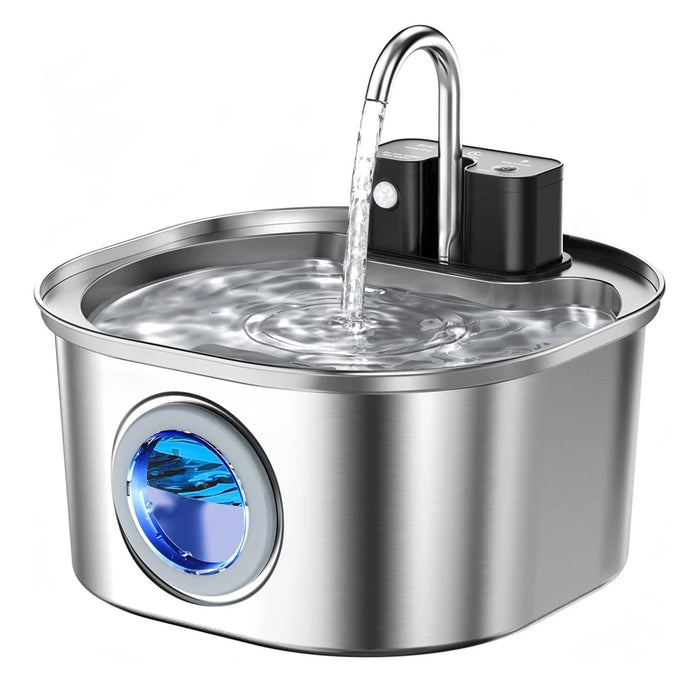 Automatic Cat Water Fountain – 3L Stainless Steel Wireless Rechargeable Pet Water Fountain with Motion Sensor