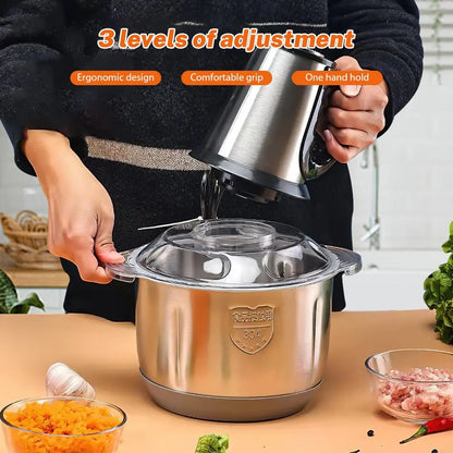 5L Electric Meat Grinders Food Crusher Stainless Steel Vegetable Slicer Processor Chopper Blenders for Home-cooked Dog Food