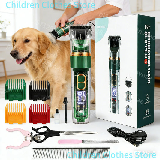 Professional 3-Speed Pet Hair Clipper | Low Noise, USB Rechargeable, for Dogs & Cats with Thick Coats | Pet Grooming Trimmer Kit
