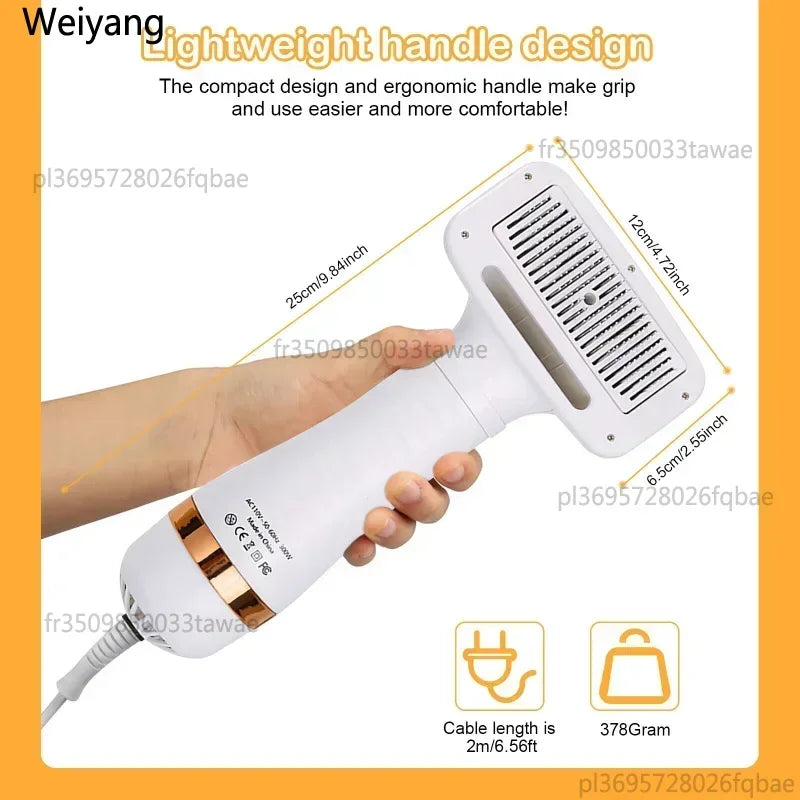 2-In-1 Pet Dog Dryer Quiet Dog Hair Dryers and Comb Brush Grooming Kitten Cat Hair Comb Puppy Fur Blower Adjustable Temprature