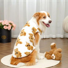 Large Dog Sweater - Plush Bear Pattern Warm Winter Hoodie Coat for Big Pets