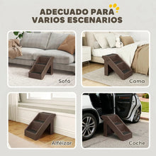 Foldable 3-Step Dog Stairs - Portable Pet Ramp - For Small Dogs & Cats - Bed & Sofa