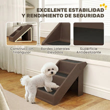 Foldable 3-Step Dog Stairs - Portable Pet Ramp - For Small Dogs & Cats - Bed & Sofa